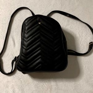 Mini Backpack Black with heart on front 3 pockets